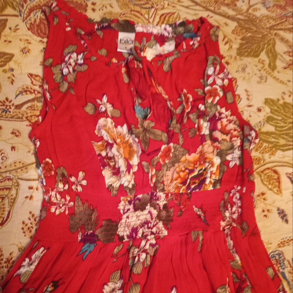 Floral Red Dress